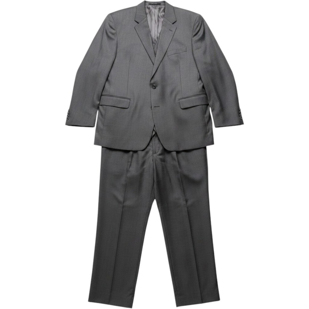 Jos A Bank Suit Mens 42 42x29 Gray Pinstripe 2 Piece Notch Lapel Dress Formal